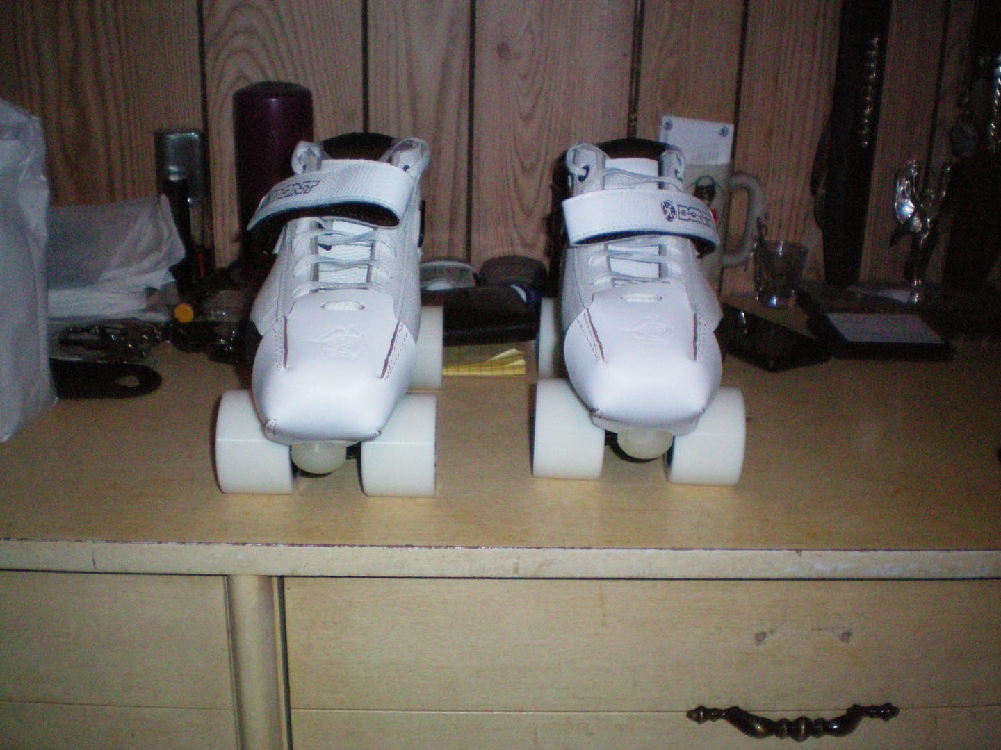 Customer photo review of Stitched Leather Roller Skate Toe Guards Protectors