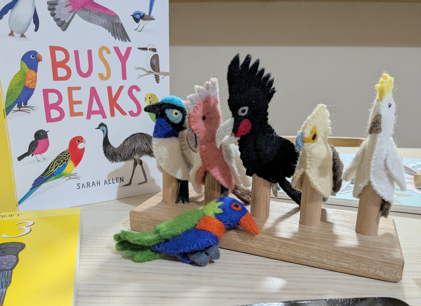 Customer photo review of Finger Puppet Stand (5 rods) Made in Australia