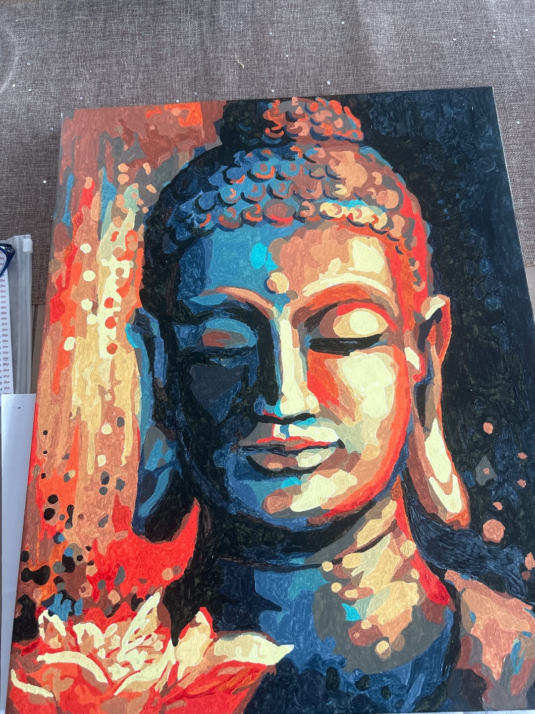 Customer photo review of Malen nach Zahlen - Buddha mit Blume