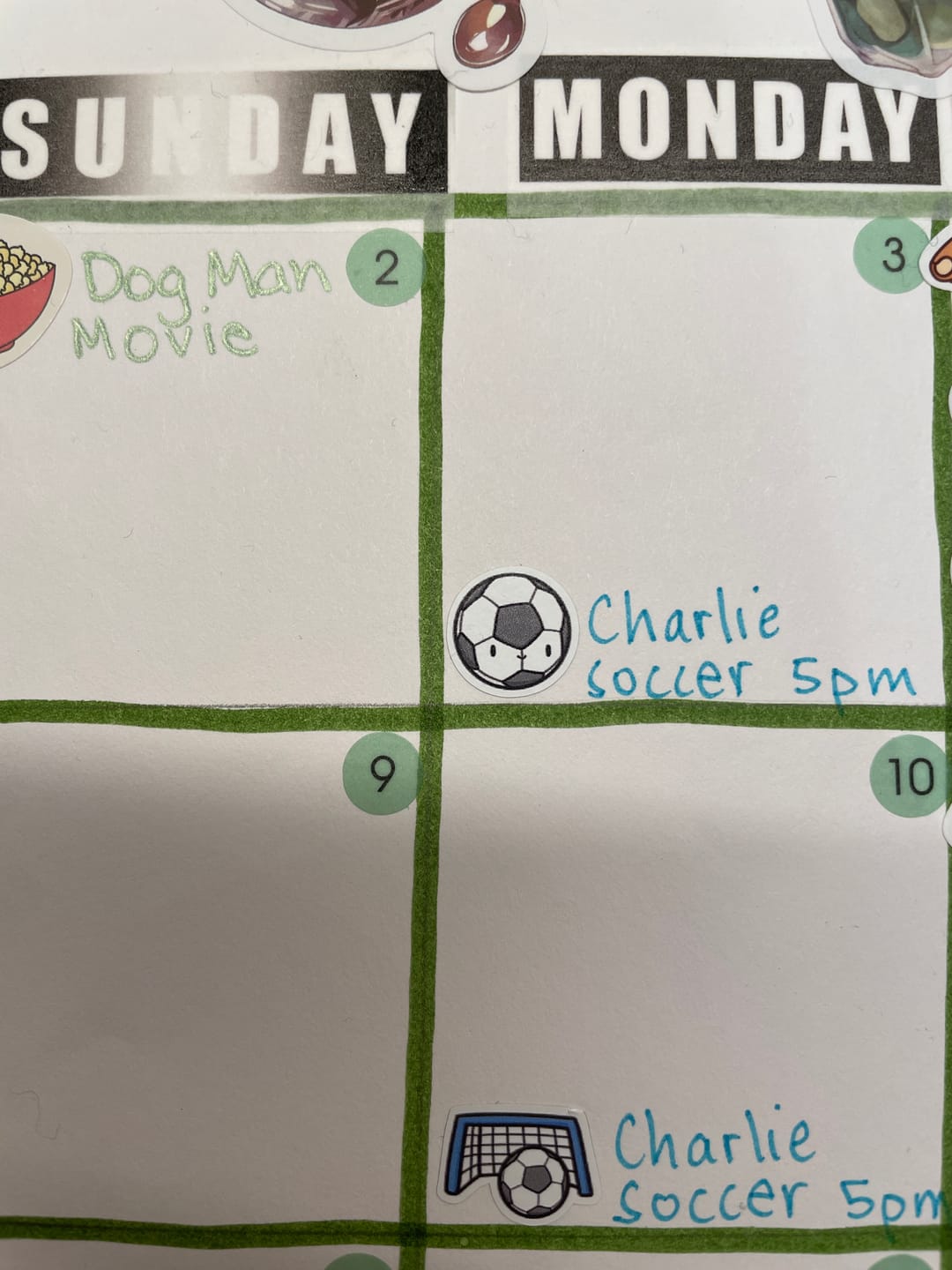 Customer photo review of Soccer / Football Planner Stickers