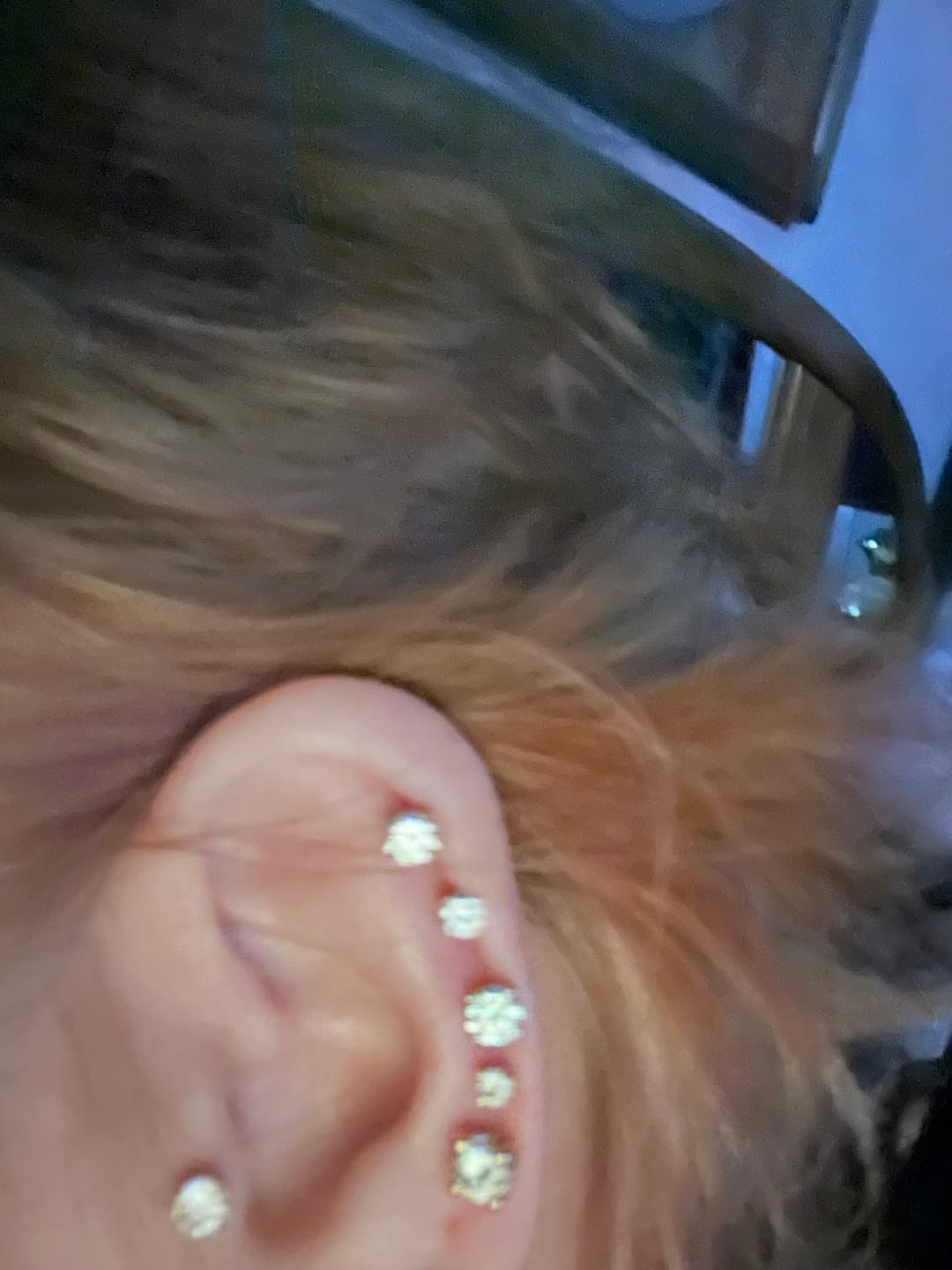 Customer photo review of Round Solitaire Stud Earrings - Moissanites