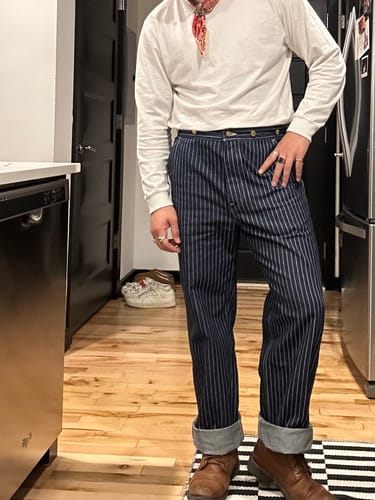 Customer photo review of 1920s Wabash Railway Work Pants