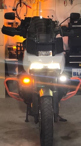 Customer photo review of Plug-&-Play Front T3 Turn Signal Upgrade Kit for Harley-Davidson Pan America 1250