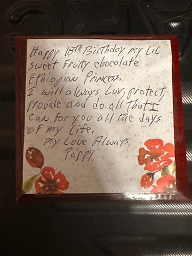 Customer photo review of Beautiful Gift for Daughter From Dad "Never Forget That I Love You" Necklace