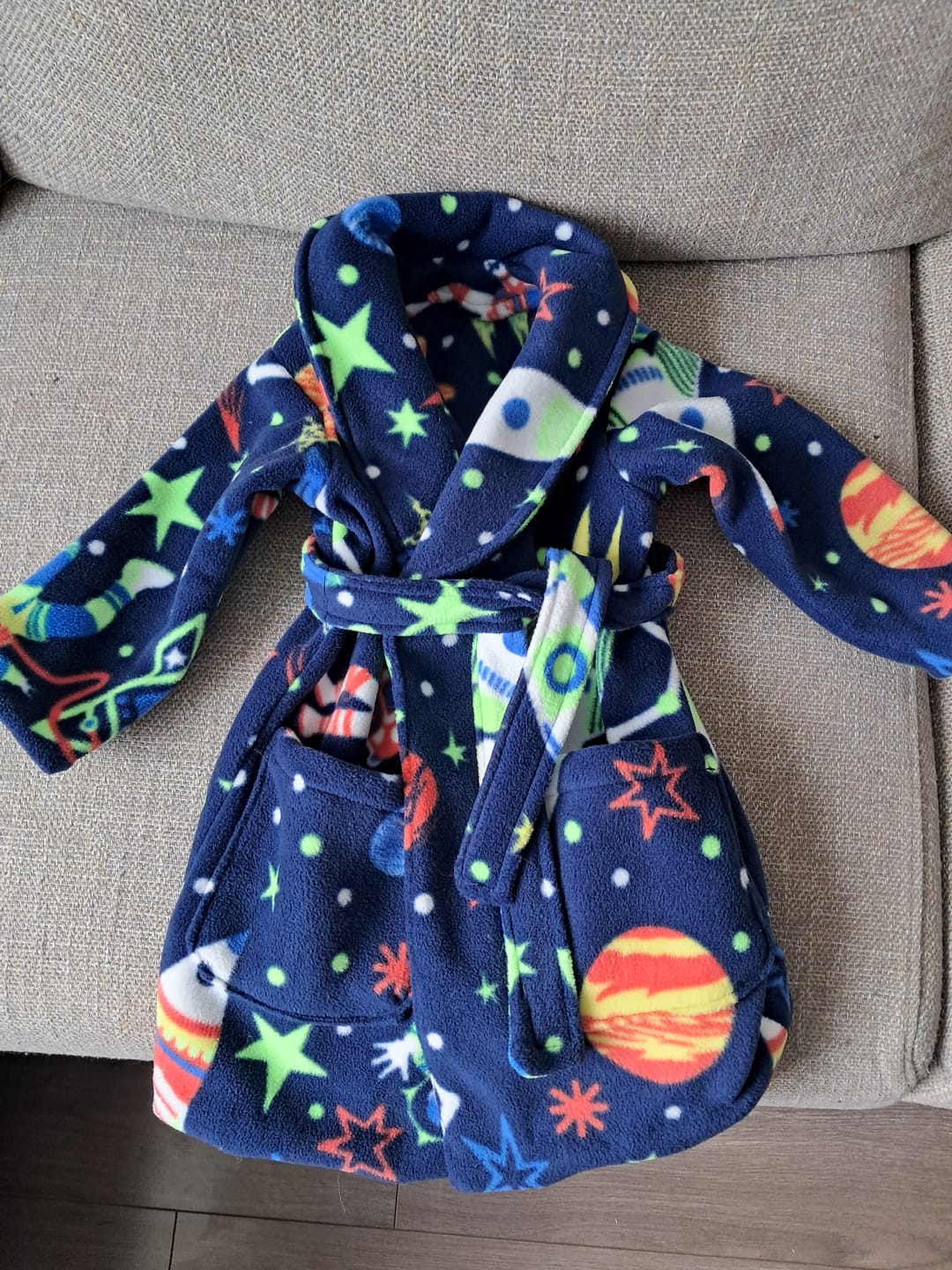 Customer photo review of Rockets in Outer Space Anti Pill Polar Fleece Fabric