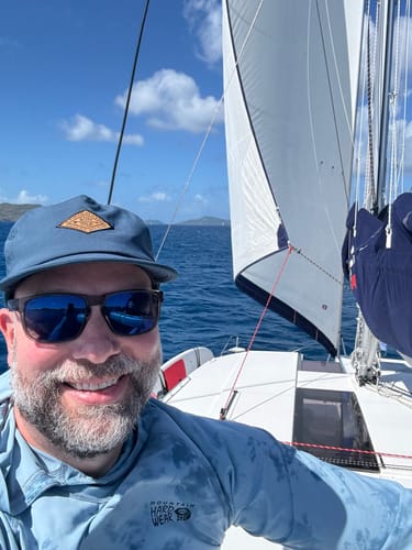 Customer photo review of Big Flat Bill Unstructured Wicking Hat