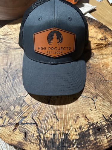 Customer photo review of Premium Custom Leather Patch Hats (Wholesale)