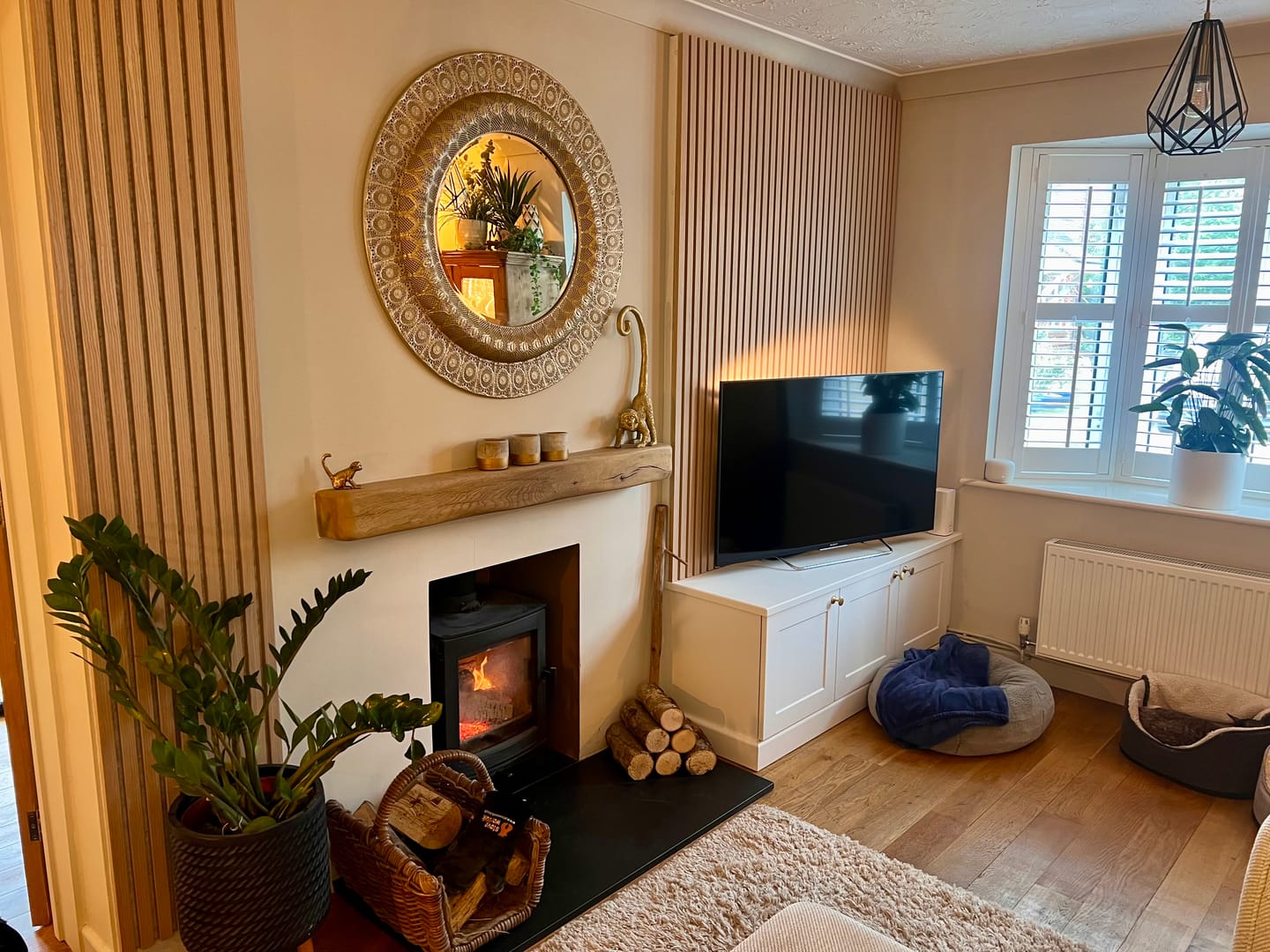 Customer photo review of Wooden Wall Panel | Natural Oak Grey Felt | Premium 3-sided Wood Veneer