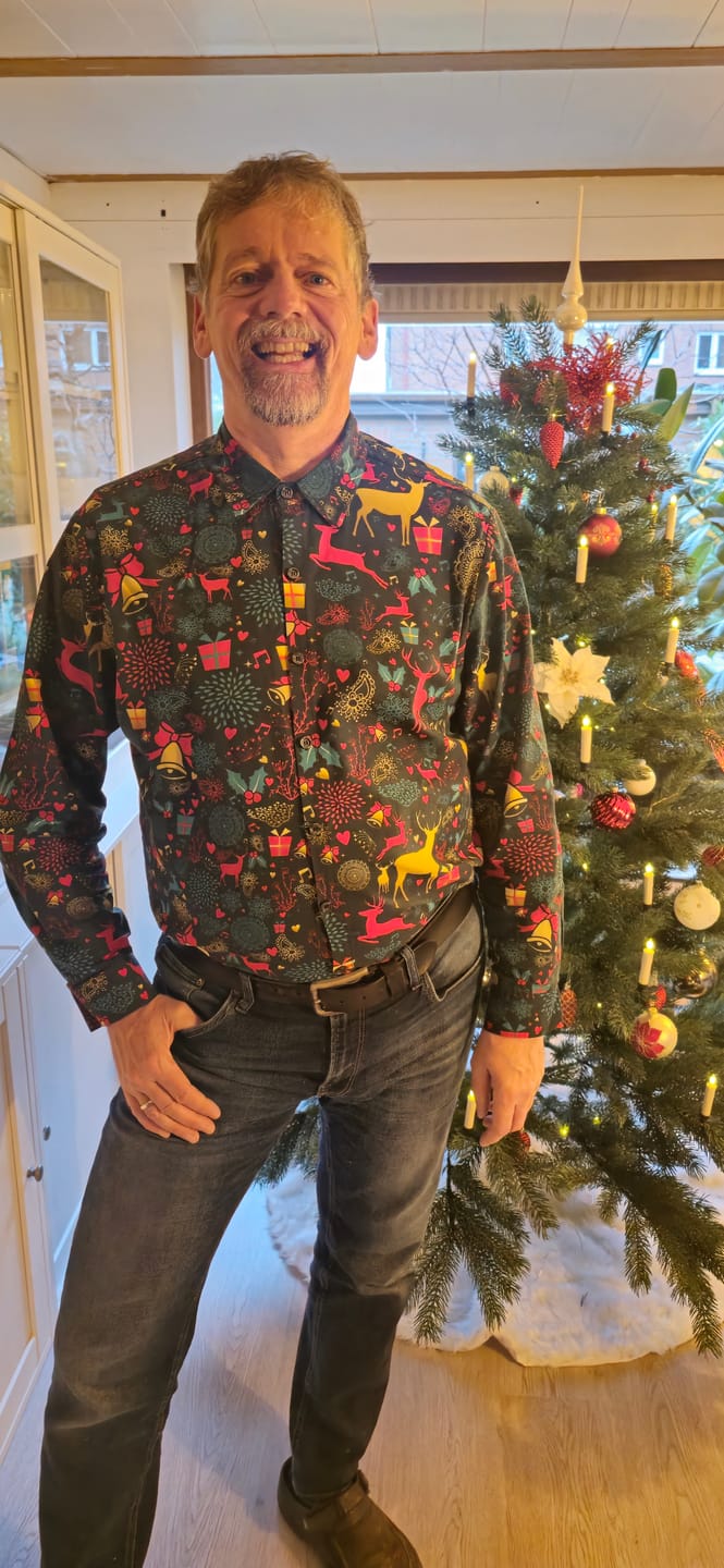 Customer photo review of Herren Weihnachts Langarmhemd aus Baumwolle