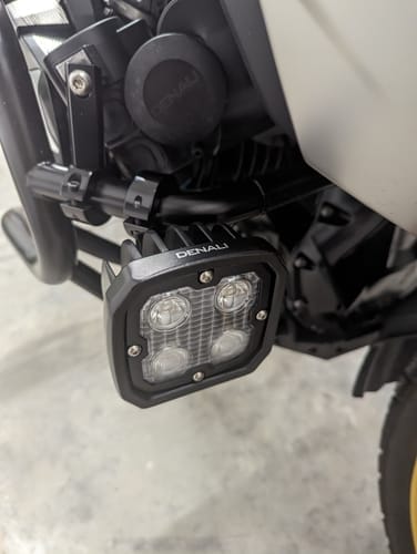 Customer photo review of Driving Light Mount - Articulating Bar Clamp 21mm-29mm, Black