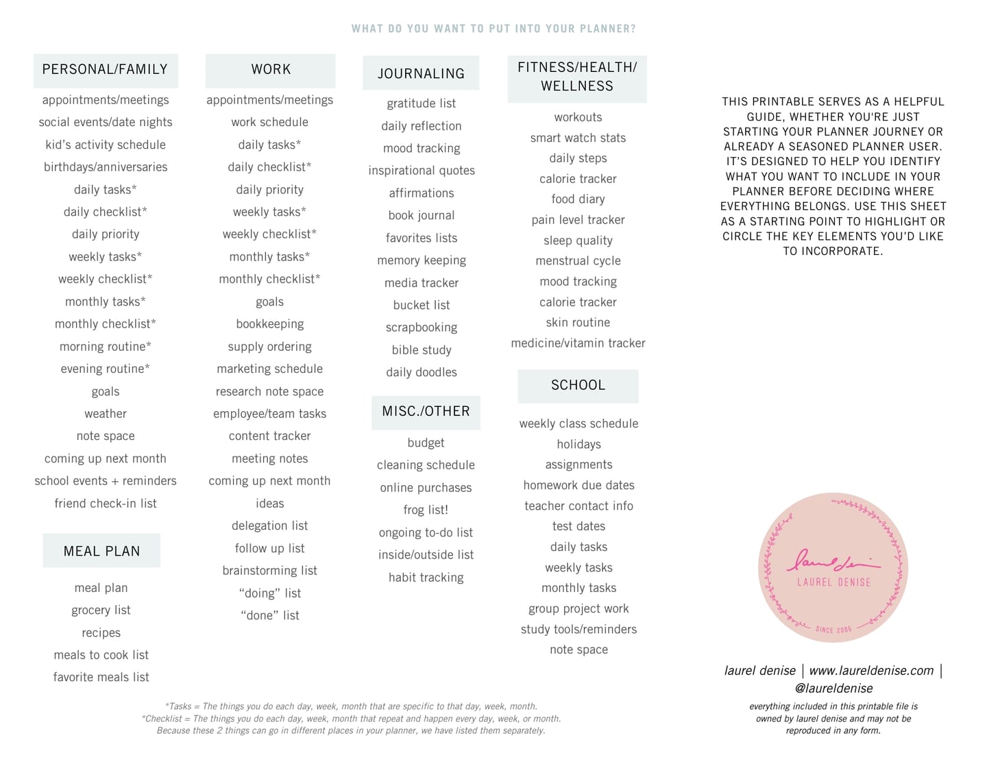 Customer photo review of Getting Started: What to Put in Your Planner (Printable)