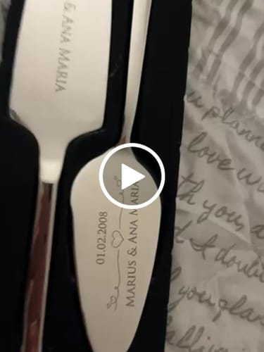 Kundenbewertung mit Video zu Tortenbesteck im Set - Herzen - Mit persönlicher Gravur als Geschenk zur Hochzeit