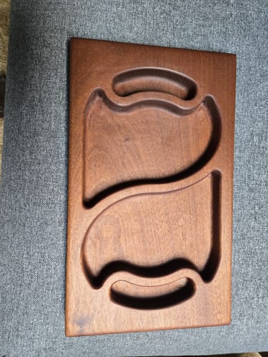 Customer photo review of 14.25x9.0" Two Pocket Wave Tray 21 With Handles Acrylic Router Template