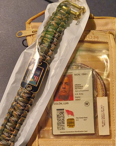 Customer photo review of Personalized CAC Card Army Veteran Air Force Veteran Navy Marine USCG Any Branches Challenge Coin