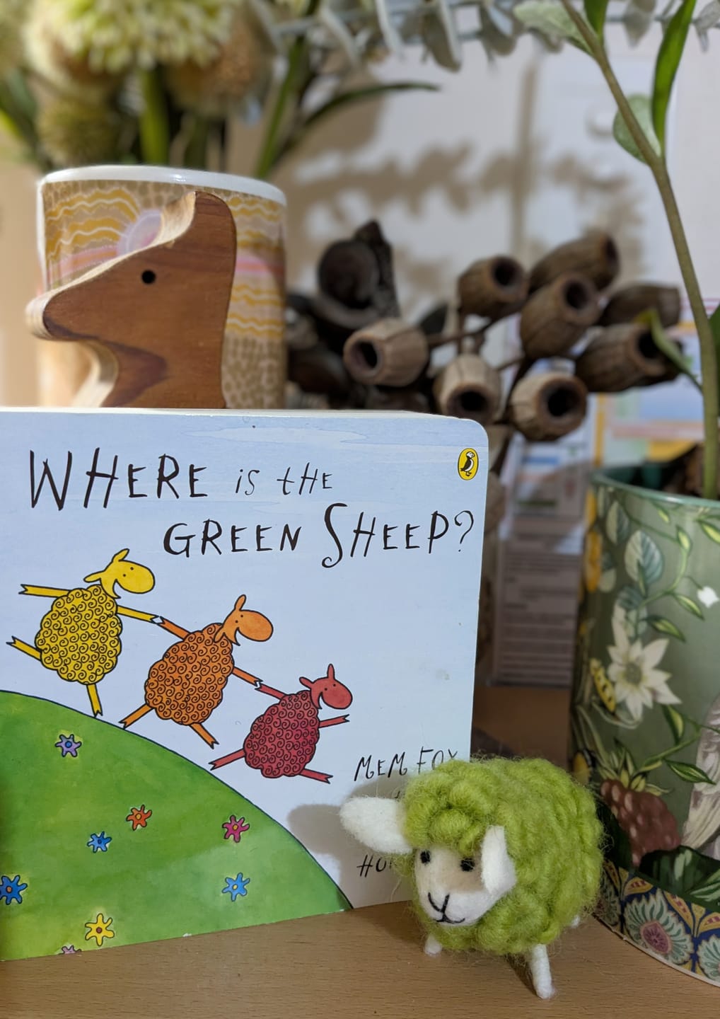 Customer photo review of Felt Green Sheep Toy