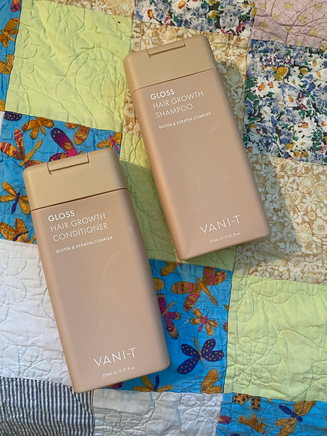 Customer photo review of Gloss Hair Growth Shampoo & Conditioner Duo