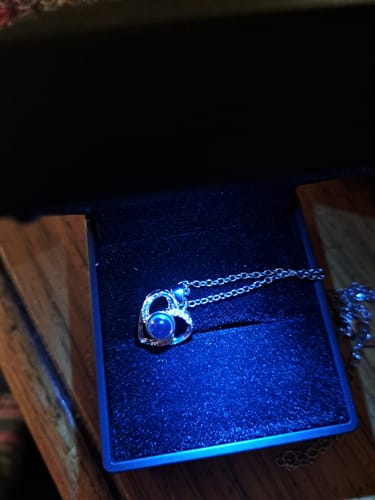 Customer photo review of Heart Pendant Projection Necklace Customized with Photo Inside for Women - OARSE