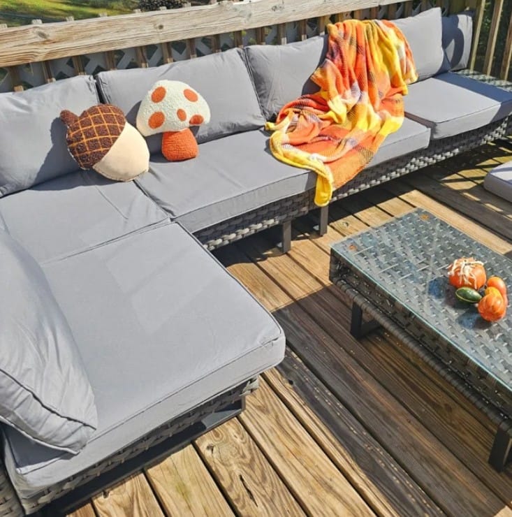 Customer photo review of Homrest Outdoor Replacement Cushions for  6-Seat Patio Furniture Sets, Gray