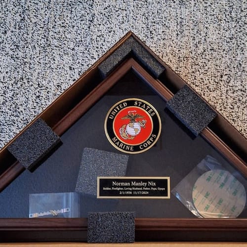Photo published with Cathy S.'s review of Personalized Flag Display Case