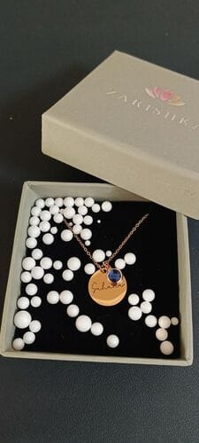 Customer photo review of Personalised Birthstone Necklace