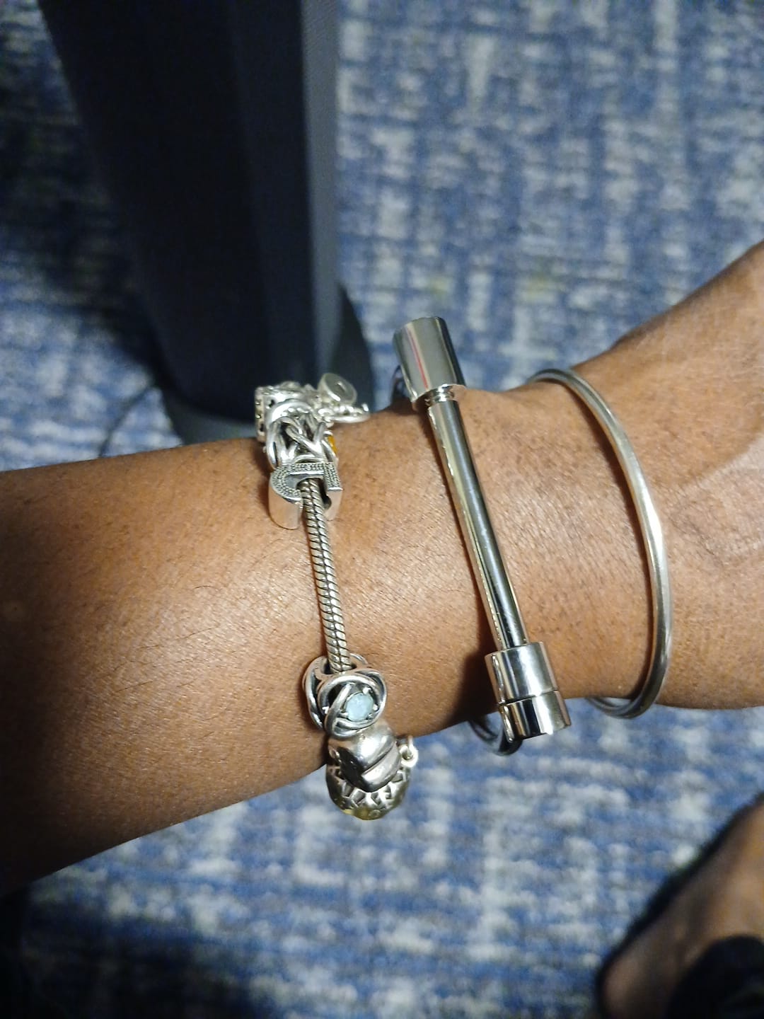 Customer photo review of Tabitha Stainless Steel Bar Bangle