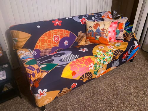 Customer photo review of Japanese Hand Fan Pattern Print Sofa Cover