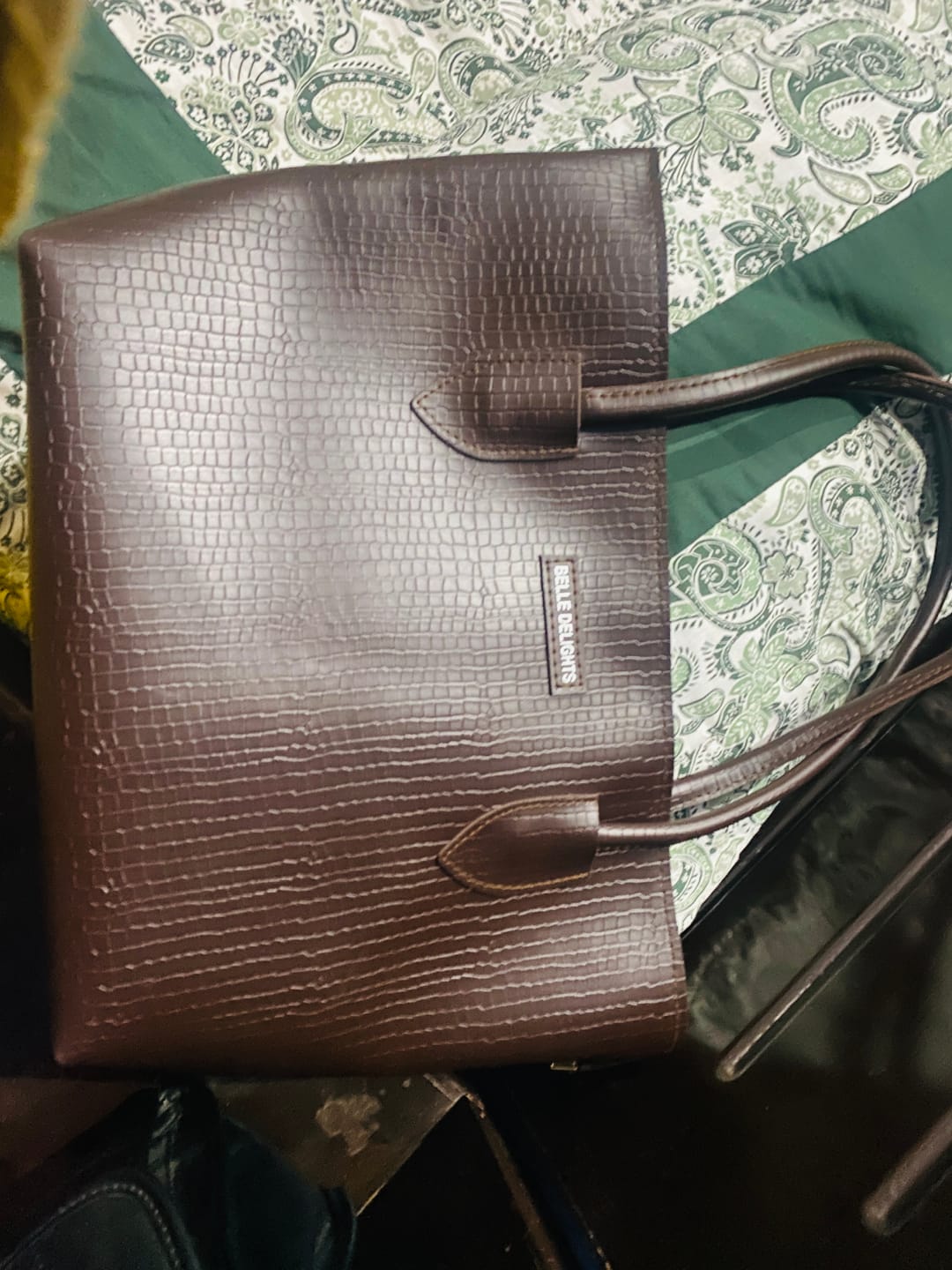Customer photo review of Brown Belle Croc Tote Bag