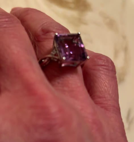 Customer photo review of Sophia B 5 7/8ct Amethyst & White Topaz Ring
