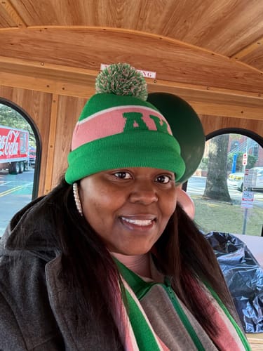 Customer photo review of AKA KNIT HAT & SCARF SET