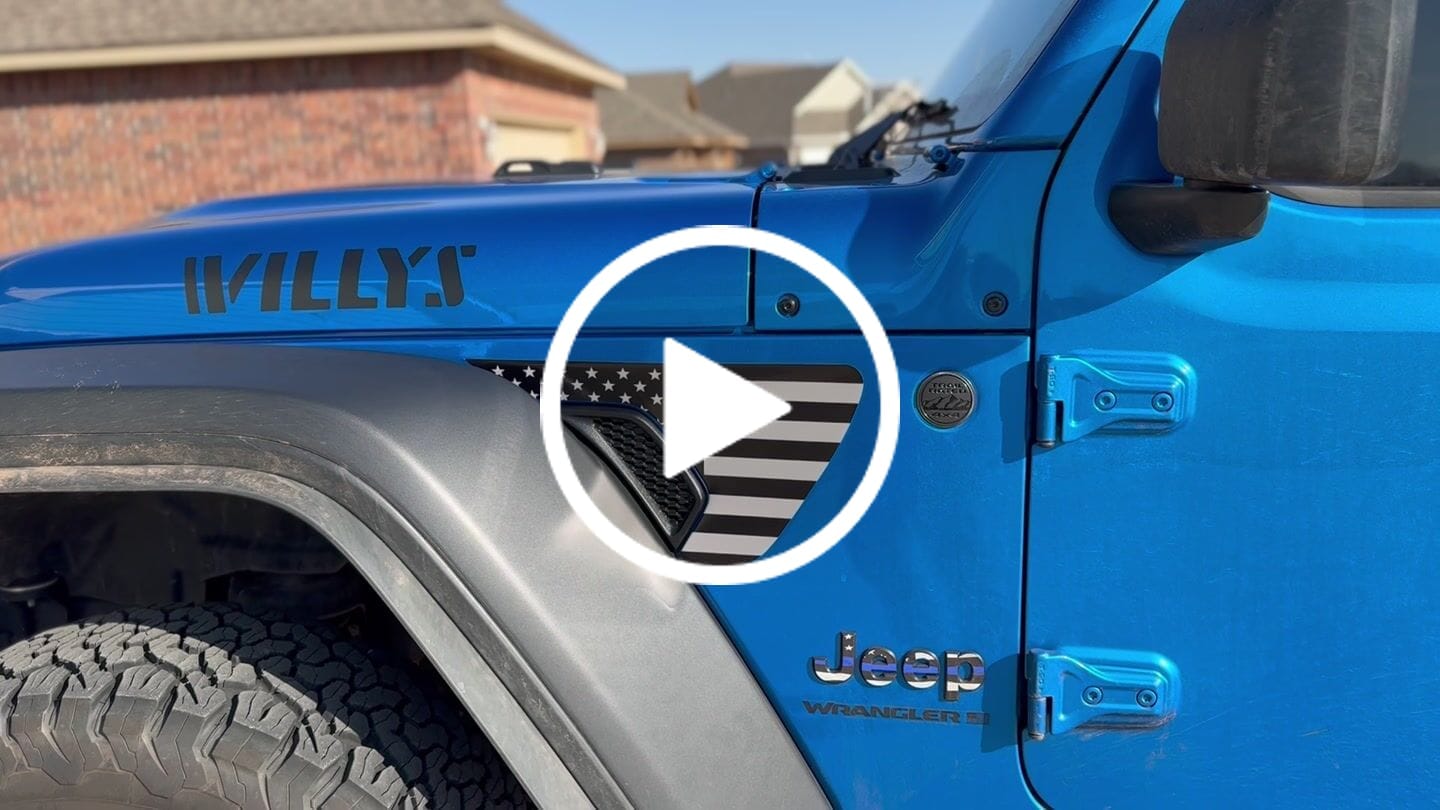 Customer video review of Fender Vent Decal Set | American Flag - fits Wrangler JL & Gladiator JT