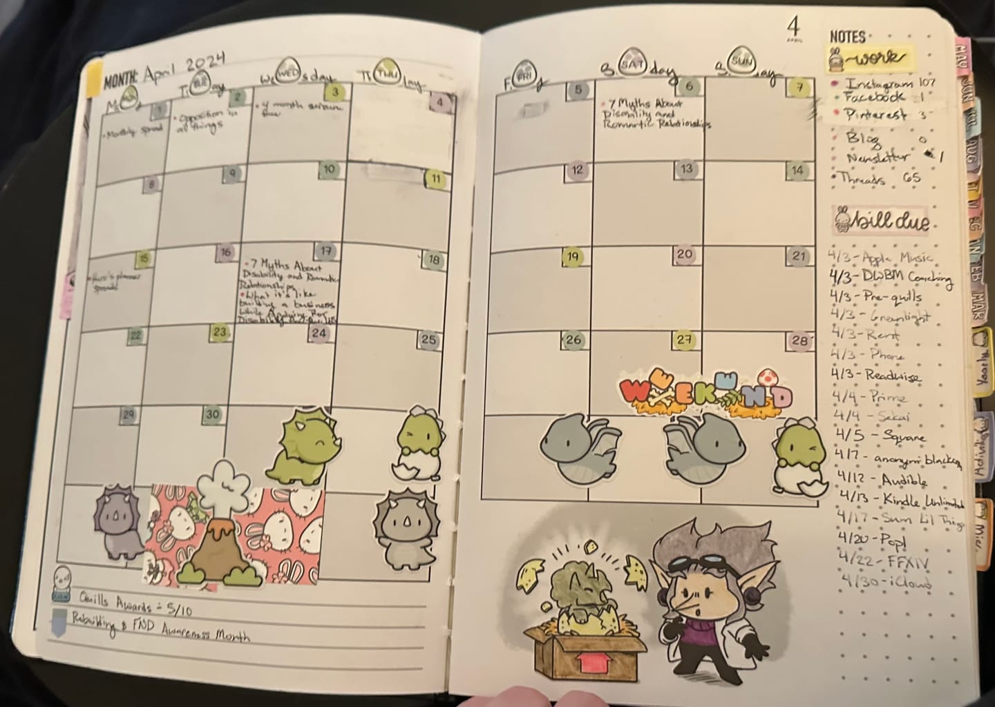 Customer photo review of Monthly Set - Happy Dinos Planner Stickers