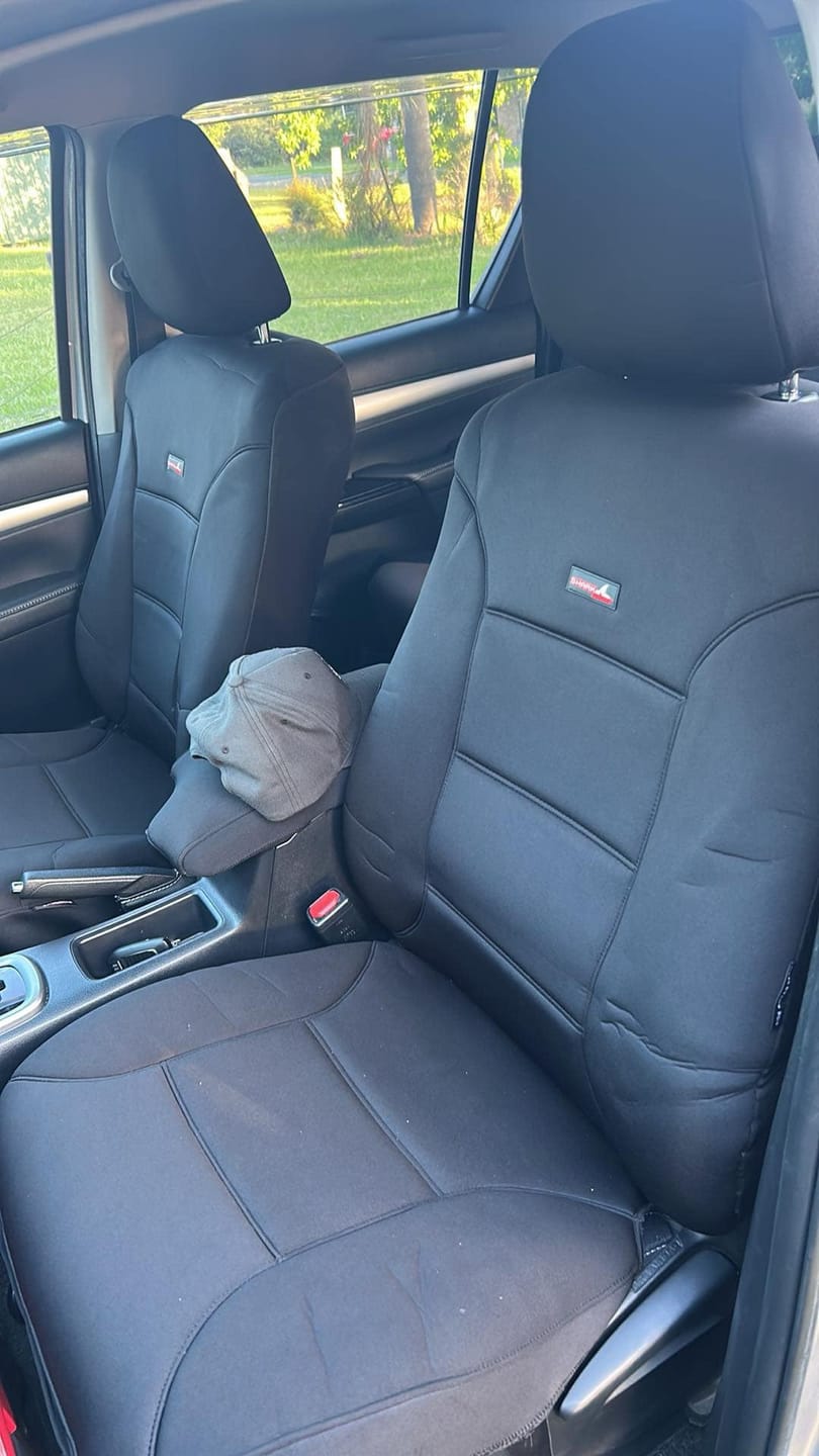 Customer photo review of Sharkskin Seat Covers for Toyota Hilux SR / SR5 (07/2015-ON)