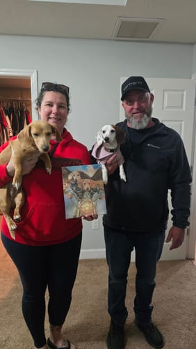 Customer photo review of 'Harley Wooferson' Personalized 2 Pet Canvas