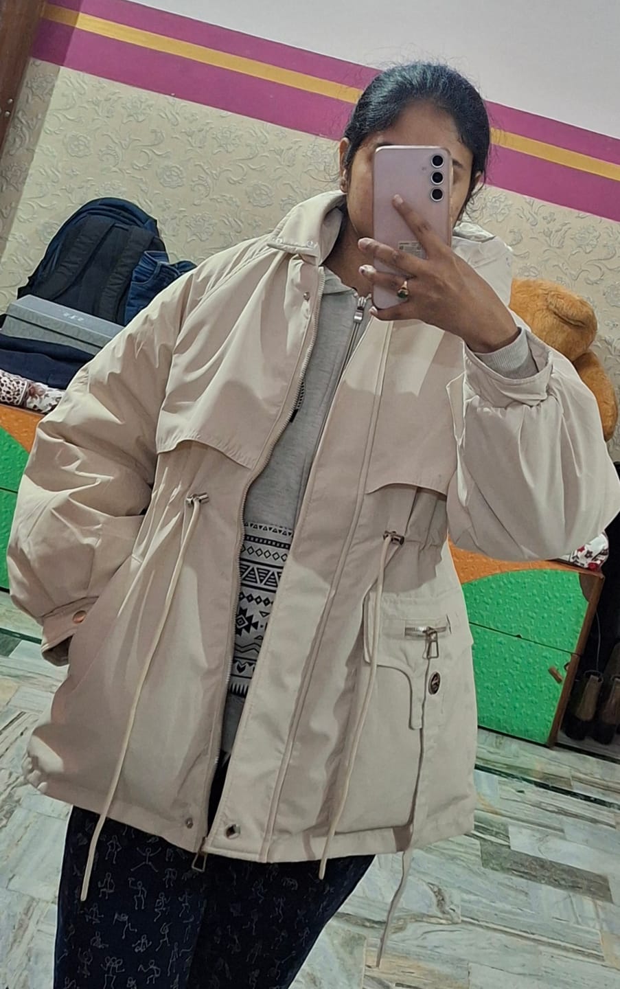 Customer photo review of Margot Warm Fleece Lined Parka Jacket