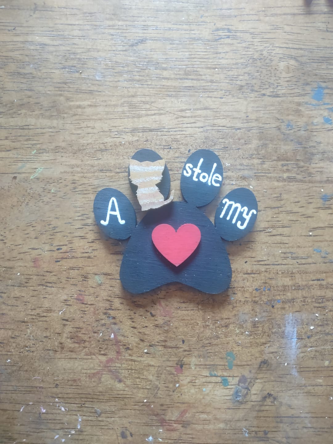 Customer photo review of Unfinished Wood Paw Print Shape - Pet Craft - up to 36"