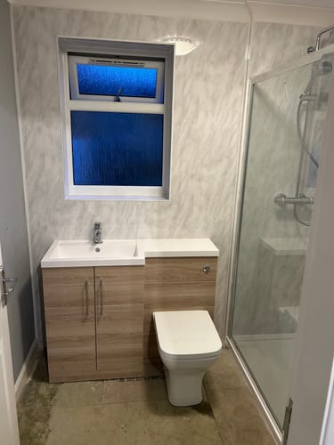 Customer photo review of Ryker 1100mm Toilet & Basin Combination Unit - Bleached Oak