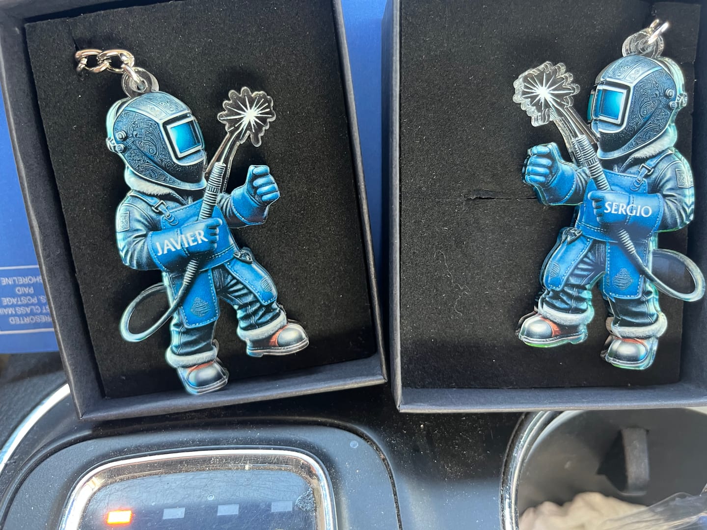 Customer photo review of Personalized Welder Custom Name Keychain
