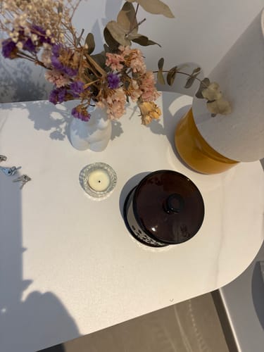 Customer photo review of PIREUS - Console en bois et plateau effet marbre