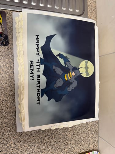 Customer photo review of Batman inspired- Edible Icing Toppers