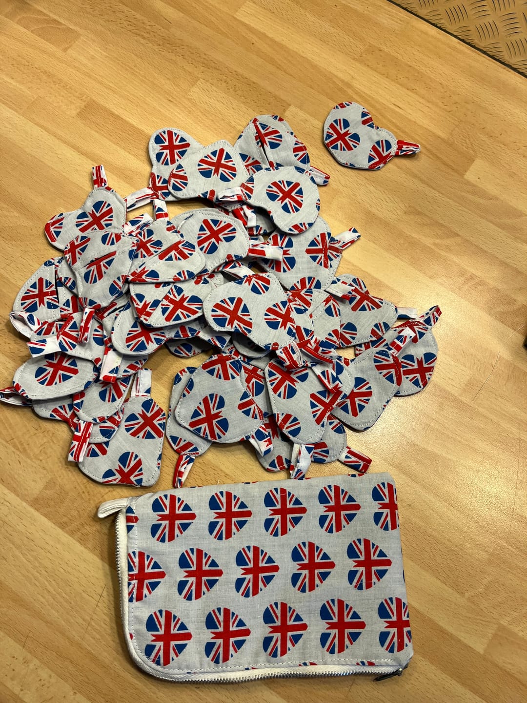 Customer photo review of Union Jack Hearts on White Polycotton Fabric