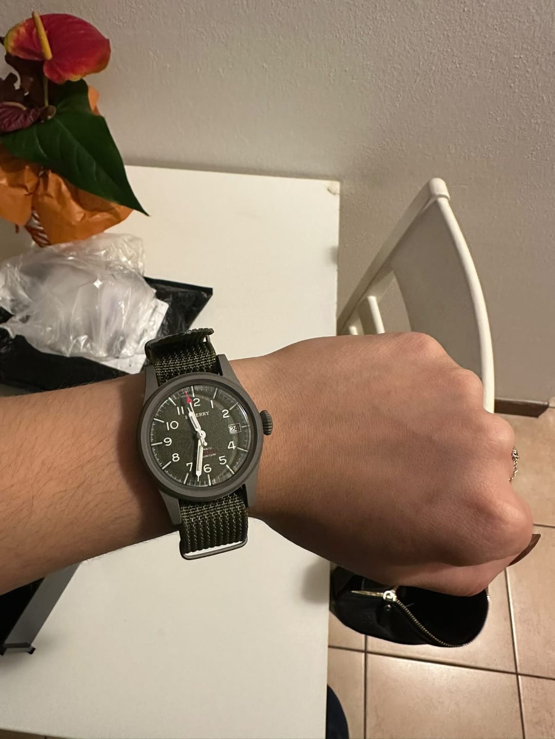 Customer photo review of LANDMASTER - 100M Waterproof Titanium Automatic Field Watch | Green