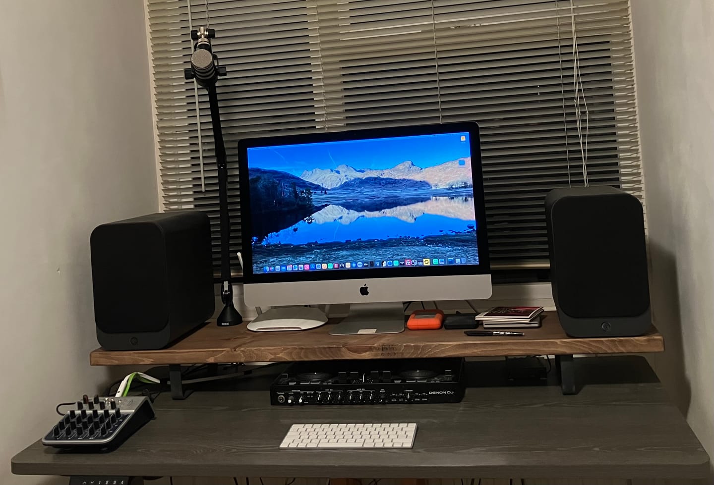 Customer photo review of Rustic Monitor Stand | Metal Sides