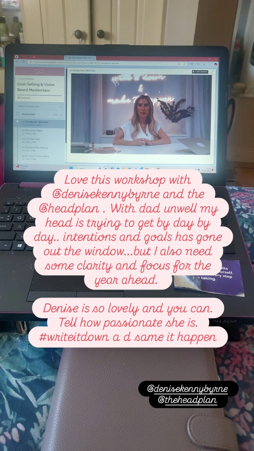 Customer photo review of Goal Setting & Vision Board Masterclass
