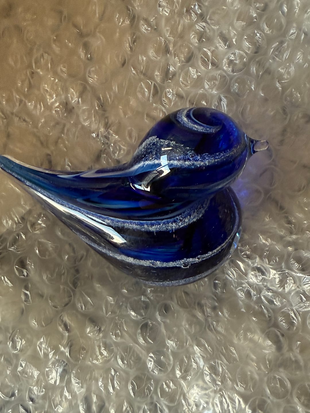 Customer photo review of Colorful Glass Birds with Cremation Ash