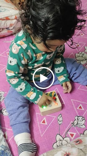 Customer video review of Montessori Mini Switch Busy Board-V4
