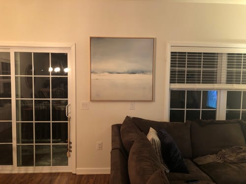 Customer photo review of Misty Morning Abstract Canvas Art