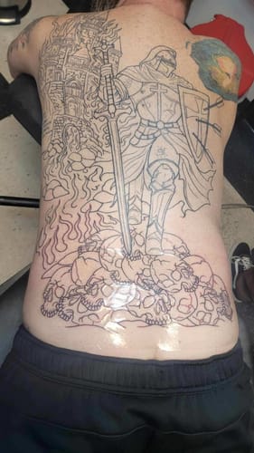 Customer photo review of Painless Tattoo Numbing Cream