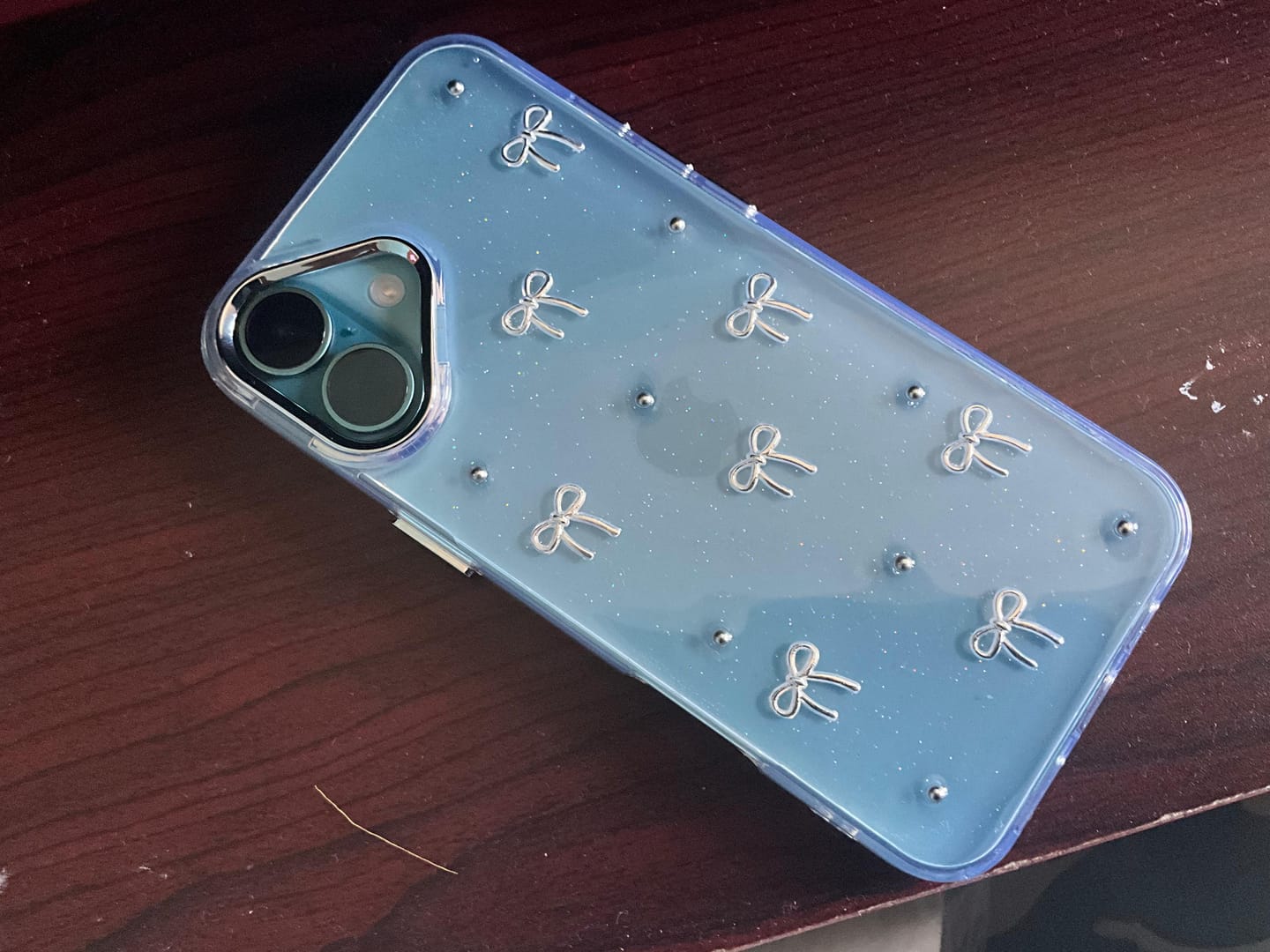 Customer photo review of New 3D Silver Bow Transparent iPhone Case