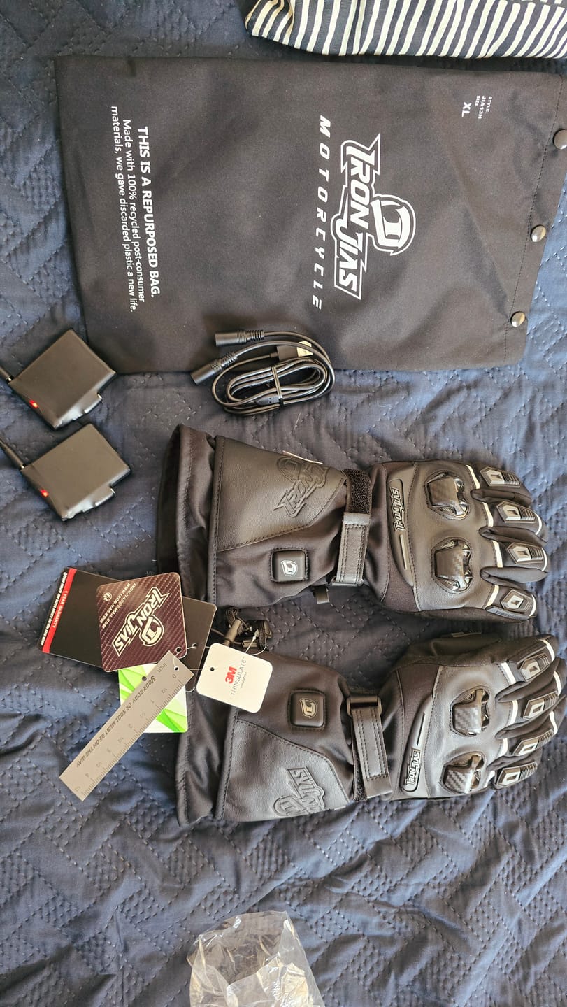 Customer photo review of RIDEIRON Winter Waterproof Rechargeable Heated Motorcycle Gloves | JIA13H