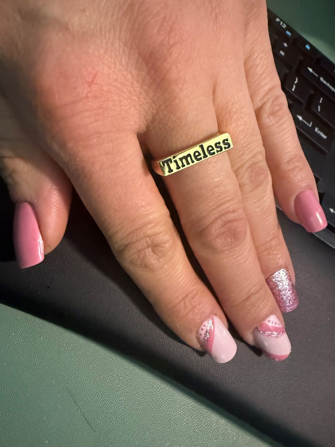 Customer photo review of Engraved Name Ring
